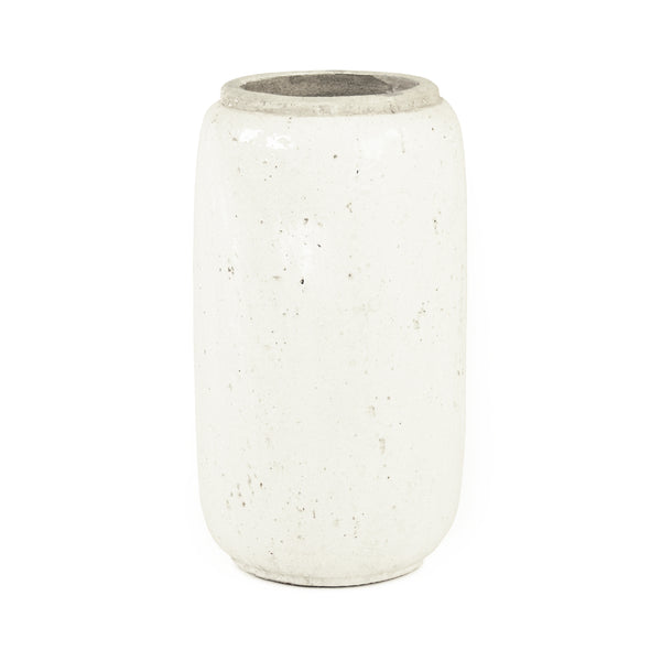 Distressed White Vase (4974S A25A) Zentique