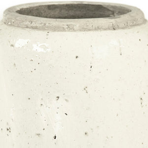 Distressed White Vase (4974S A25A) Zentique