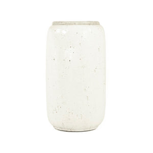 Zentique Distressed White Bowl with Handcrafted Stoneware Finish — Rustic Farmhouse Centerpiece for Serving W9.5 x H18 x D9.5 4974S A25A