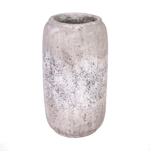 Zentique Distressed Grey Terracotta Vase with Weathered Matte Finish — Rustic Sculptural Accent for Shelves W9.5 x H18 x D9.5 4974S A344