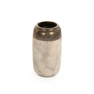 Zentique Gilded Ceramic Vase with Subtle Metallic Sheen — Compact Elegant Accent for Shelves, Tables, Entryways W9.5 x H18 x D9.5 4974S A773A