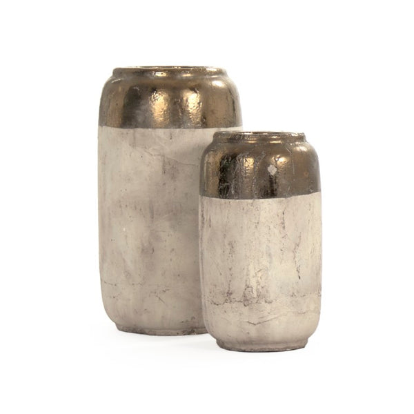 Zentique Gilded Ceramic Vase with Subtle Metallic Sheen — Compact Elegant Accent for Shelves, Tables, Entryways W9.5 x H18 x D9.5 4974S A773A