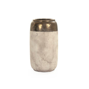 Zentique Gilded Ceramic Vase with Subtle Metallic Sheen — Compact Elegant Accent for Shelves, Tables, Entryways W9.5 x H18 x D9.5 4974S A773A