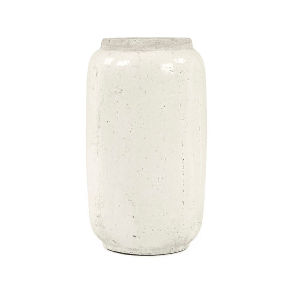 Distressed White Vase (4974XS A25A) Zentique