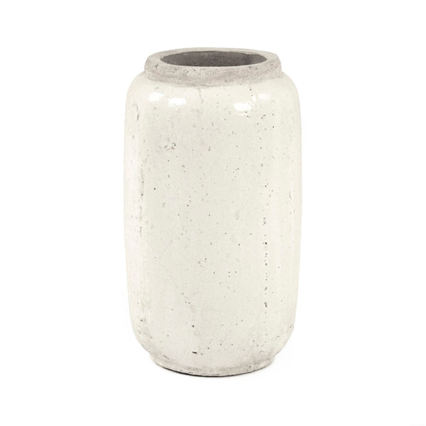 Distressed White Vase (4974XS A25A) Zentique
