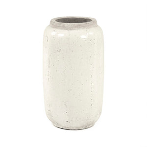 Zentique Distressed White Bowl with Handcrafted Stoneware Finish — Rustic Farmhouse Centerpiece for Serving W7.5 x H14.5 x D7.5 4974XS A25A