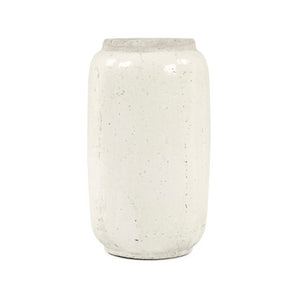 Zentique Distressed White Bowl with Handcrafted Stoneware Finish — Rustic Farmhouse Centerpiece for Serving W7.5 x H14.5 x D7.5 4974XS A25A