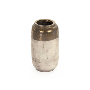 Zentique Gilded Ceramic Vase with Subtle Metallic Sheen — Compact Elegant Accent for Shelves, Tables, Entryways W7.5 x H14.5 x D7.5 4974XS A773A