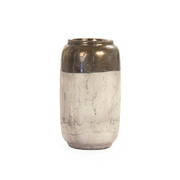 Zentique Gilded Ceramic Vase with Subtle Metallic Sheen — Compact Elegant Accent for Shelves, Tables, Entryways W7.5 x H14.5 x D7.5 4974XS A773A