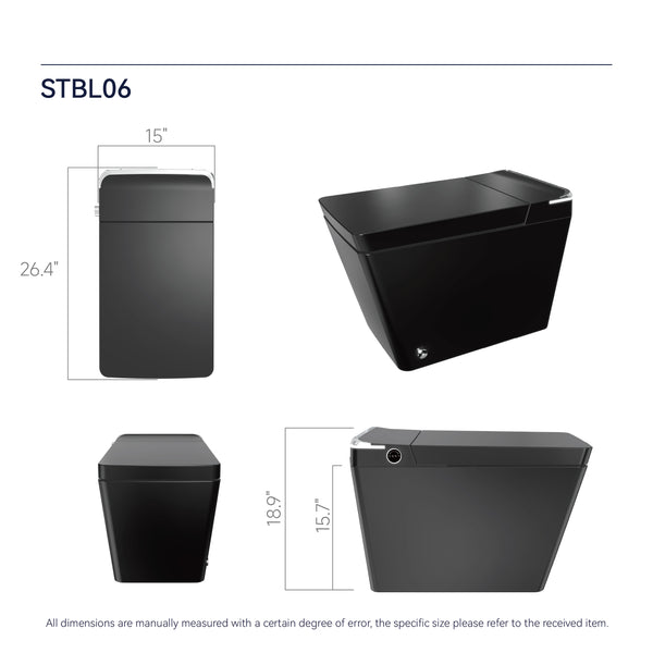 English Elm Intelligent Waterless Toilet Bidet with Remote — Heated Seat, Massage, Deodorize, Auto Lid & Flush T3177P286048