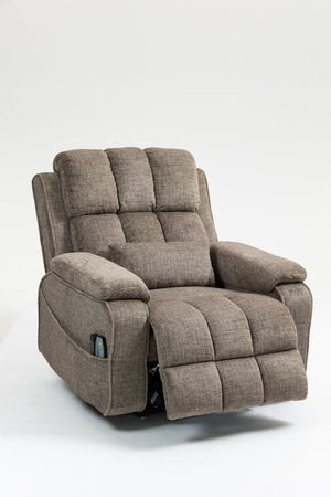 English Elm Oversized Power Lift Recliner Chair with Massage Heating and Usb Charging for Living Room Taupe W547S00072