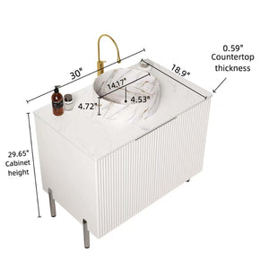 English Elm Turio 30" Bathroom Vanity With Stylish Round Ceramic Sink & Soft-Close Doors For Modern Spaces W2615S00472-GIGA