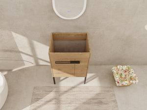 English Elm 24 Dual-Purpose 24" Bathroom Vanity Cabinet with Soft-Close Doors, Adjustable Shelf, Floor or Wall Mount W999104319