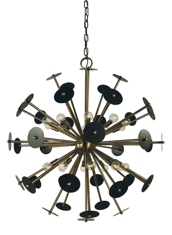 Framburg 20-light Elegance Ceiling Chandelier – Exquisite Antique Brass & Mahogany Bronze For Any Space Antique Brass With Mahogany Bronze Accents Metal 4978 Ab/Mb