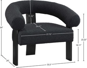 Winston Black Boucle Fabric Accent Chair 497Black Meridian Furniture