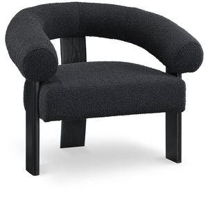 Winston Black Boucle Fabric Accent Chair 497Black Meridian Furniture