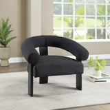 Winston Black Boucle Fabric Accent Chair 497Black Meridian Furniture