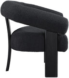 Winston Black Boucle Fabric Accent Chair 497Black Meridian Furniture