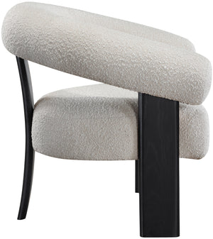 Winston Cream Boucle Fabric Accent Chair 497Cream Meridian Furniture
