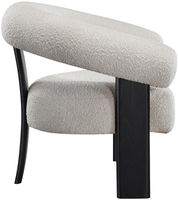 Winston Cream Boucle Fabric Accent Chair 497Cream Meridian Furniture