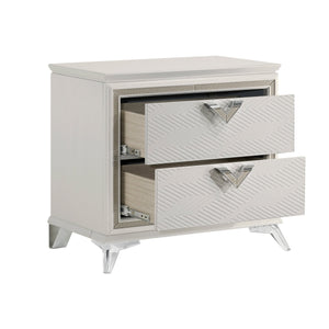 English Elm Antique White 2-Drawer Nightstand 31x19x27.5" Luxury Modern Bedroom Storage with Soft-Close Drawers B011P270975