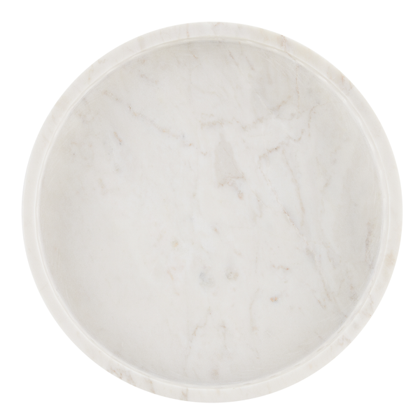 Freya Small White Marble Tray - Exquisite Handcrafted Design with Elegant Veining for Modern Homes