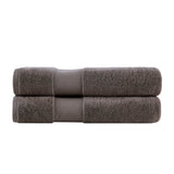 Madison Park Signature Casual 100% Cotton Bath Sheet 2 Piece Set MPS73-532 Charcoal