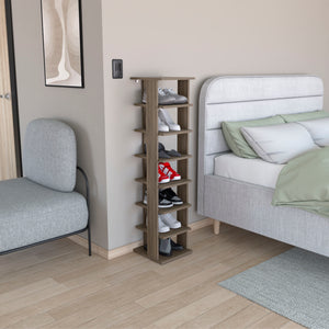 English Elm Odesto 48.7" Tall Vertical Shoe Rack with 8 Tiers – Space-Saving, Sturdy Melamine Organizer for Entryway Bedroom Closet Brown Gray 52.8 L x 17 W x 3.2 H B070P234360