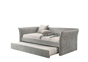 English Elm Transitional Twin Daybed with Diamond Tufted Back and Wood Trim, Versatile Seating & Sleeping Solution Gray 45 L x 39 W x 12 H B2741S00666