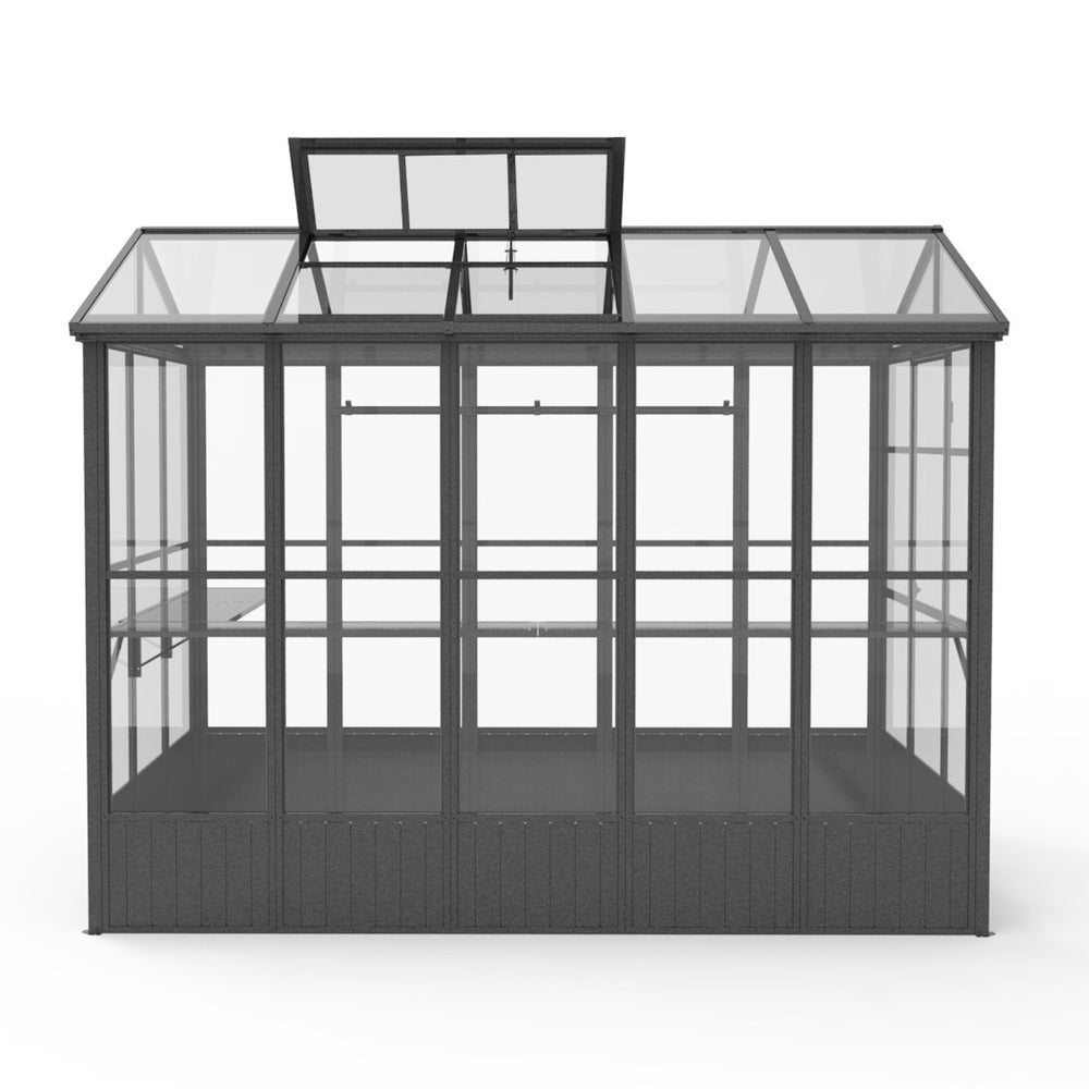 English Elm 7.5x10ft Outdoor Aluminum Polycarbonate Greenhouse Auto Vent Backyard Garden Growing Space W1859P347433