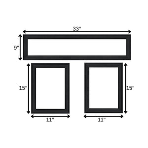 English Elm "kitchen Triptych Framed Wall Art Set Three Panels Black Matte Dining Room Decor B06788726
