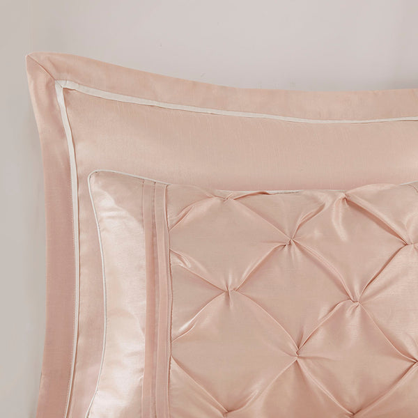 JLA Home Madison Park Essentials - 24 Madison Park Joella 24-Piece Room in a Bag Set with Tufted Comforter, Embroidered Pillows & Window Treatments 90 L x 90 W x 1.5H MPE10-809