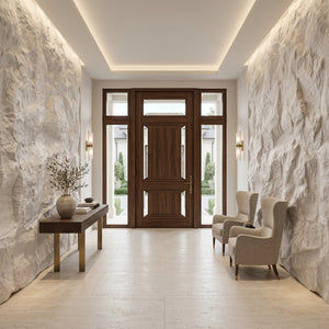 English Elm 3d Faux Stone Pu Wall Panels Set Lightweight Flame Resistant Architectural Accent White Marble W347P419794