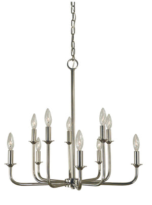 Framburg 10-light Polished Nickel Boulevard Chandelier | Elegant Illumination For Stunning Home Décor Spaces Polished Nickel Metal 4980 Pn