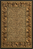 Unique Loom Wildlife Cheetah Machine Made Border Rug Light Brown, Black/Cream/Green/Light Brown/Tan 6' 1" x 9' 0"