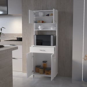 English Elm Santa Maria Pantry Cabinet with Drawer & 5 Shelves, Tall Storage Cupboard for Kitchen & Appliances White B06280024