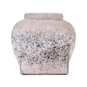 Zentique Jar Terracotta Decorative Jar 8.5"x7.5" — Handcrafted Rustic Ceramic Vase for Dried Botanicals & Storage 4982S A344