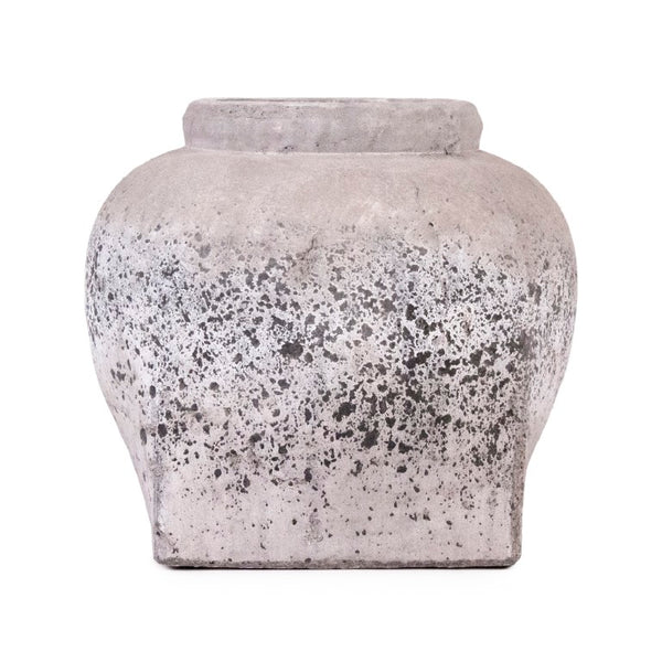 Zentique Jar Terracotta Decorative Jar 8.5"x7.5" — Handcrafted Rustic Ceramic Vase for Dried Botanicals & Storage 4982S A344