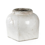 Partially Glazed Off-White Jar (4982M A25A) Zentique