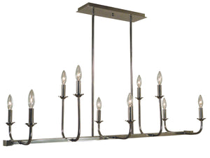 Framburg 10-light Boulevard Island Chandelier – Elegant Iron Finish For Stunning Home Décor & Lighting! Polished Nickel Metal 4983 Pn