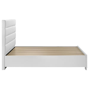 English Elm Dulcey Faux Leather Tufted Queen Platform Bed with Storage Drawers Gloss Finish B062S01505