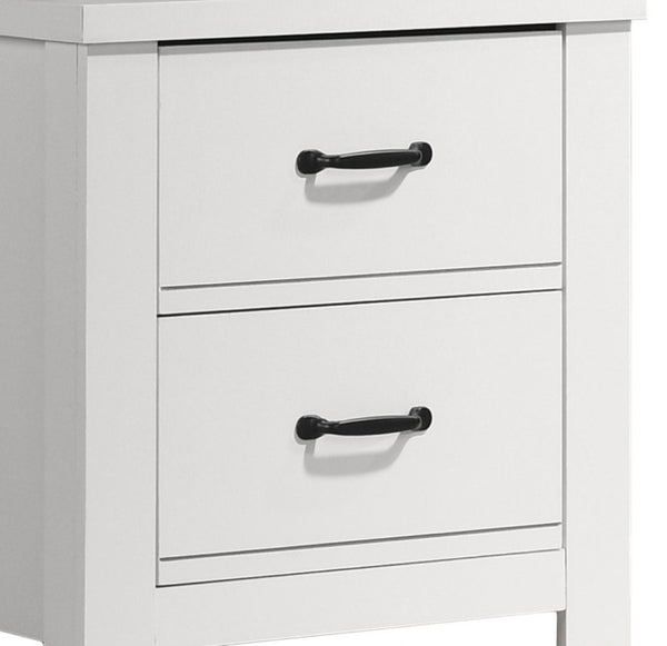 English Elm Cosmo Two Drawer White Nightstand Sleek Bedside Storage for Modern Minimalist Bedrooms B2749P413330