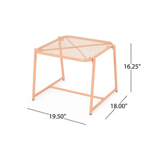 English Elm Christopher Knight Home® - ELBA Modern Mesh Shell Chat Set with Powder-Coated Iron Frame, Retro Minimal Outdoor Seating Orange N775P250740O