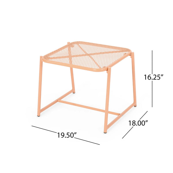English Elm Christopher Knight Home® - ELBA Modern Mesh Shell Chat Set with Powder-Coated Iron Frame, Retro Minimal Outdoor Seating Orange N775P250740O
