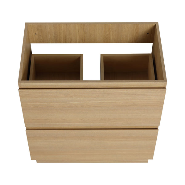 English Elm 30" Bathroom Vanities - Modern Oak Sink Cabinet With Double Drawers, Freestanding And Stylish Design W1972S00008