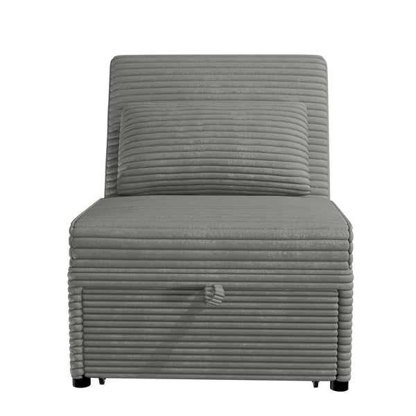 English Elm Contemporary Cozy Convertible Sleeper Sofa Chair with Tufted Corduroy Seat, Pull-Out Bed & Pillow Included Smoke 32 L x 16.5 W x 44 H B011P281838