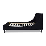 English Elm Aspen Vertical Tufted Headboard Platform Bed Set, Queen, Anthracite Black Velvet