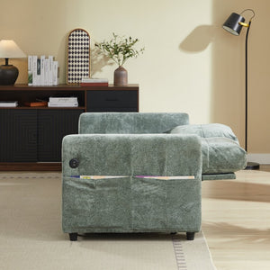 English Elm Modern Chenille Tufted Sleeper Sofa with Usb Port and Storage for Guest Rooms W1183S00024