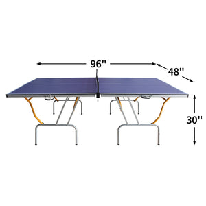 English Elm 8ft Foldable Ping Pong Table Aluminum Frame Indoor Game Set with Paddles Net Balls W1408P155353