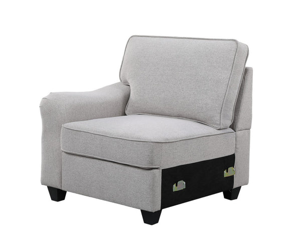 English Elm Luce 7 Piece Modular Sectional with Ottoman in Soft Linen for Open Living Rooms B2749S00091